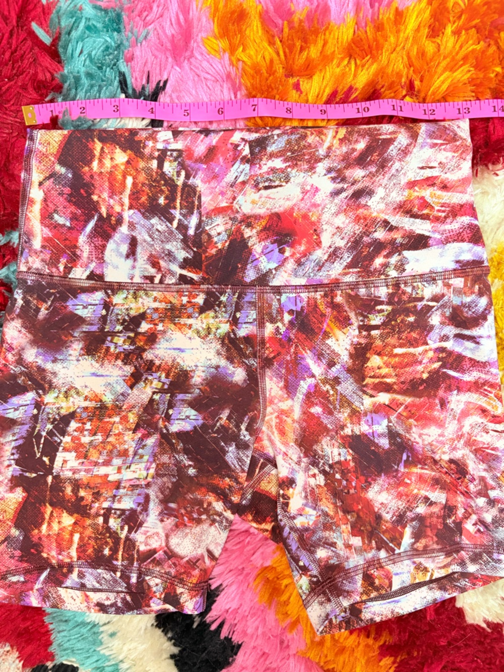 Lululemon Wunder Train High-Rise 6" Bike shorts in Urbantricity Multi print Sz 8 - Picture 10 of 14